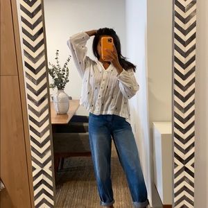 Soft white button down Anthropologie tunic